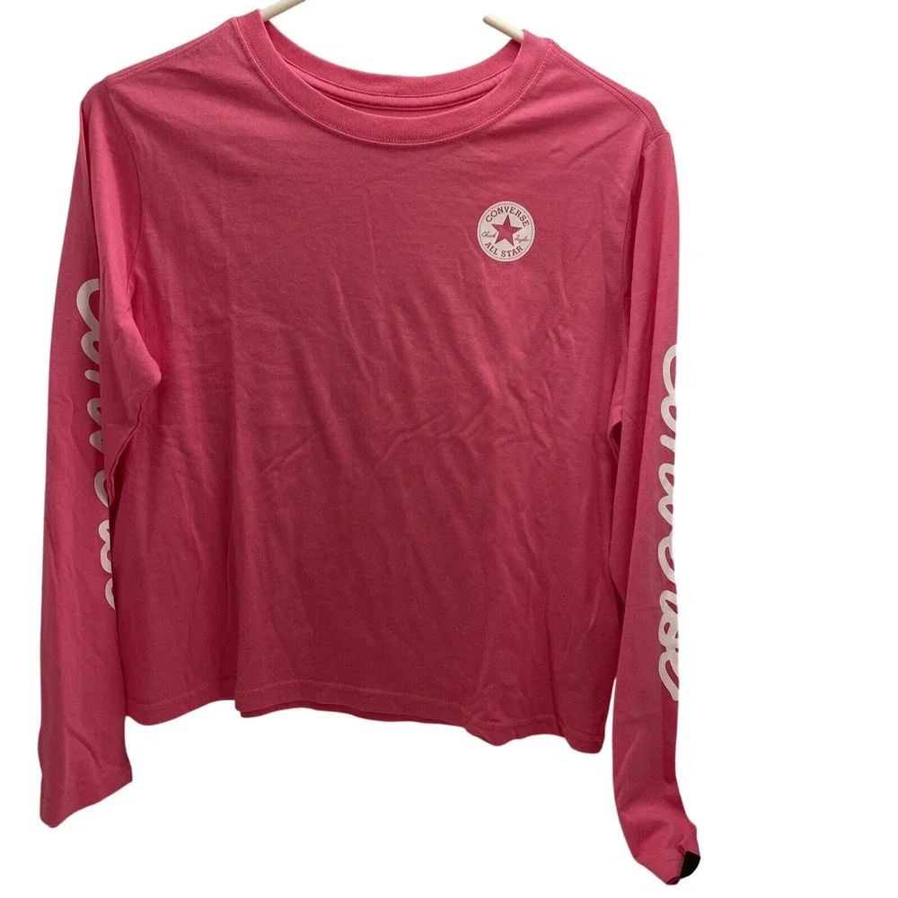 Converse Graphic All Star Long-Sleeve T-Shirt Hot Pink Size XL 13-15‎ New